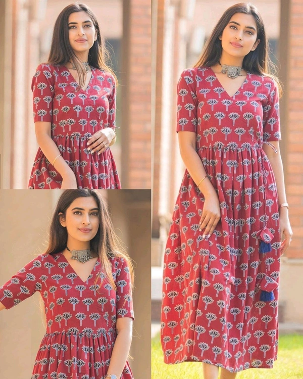 Trendy Elegant Women Dresses - Maroon, M