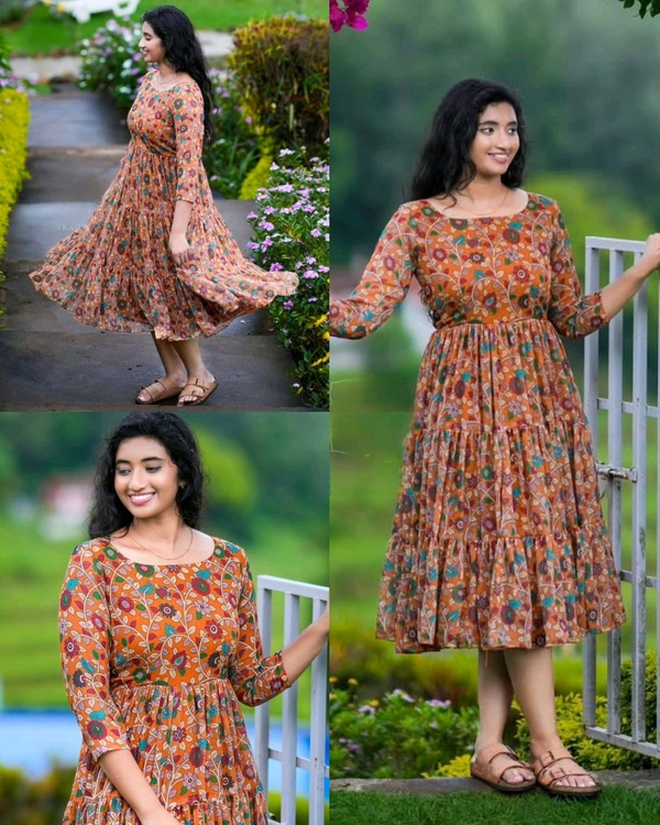 Classy Elegant Women Dresses - Yellow Orange, S