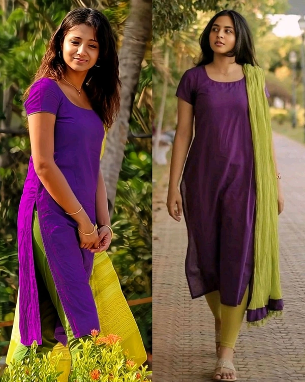 Trisha Mam Recreaton Launching Beautiful kurti With Dupatta For Women
- Purple, XL