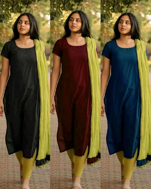 Trisha Mam Recreaton Launching Beautiful kurti With Dupatta For Women
- Black, 2XL