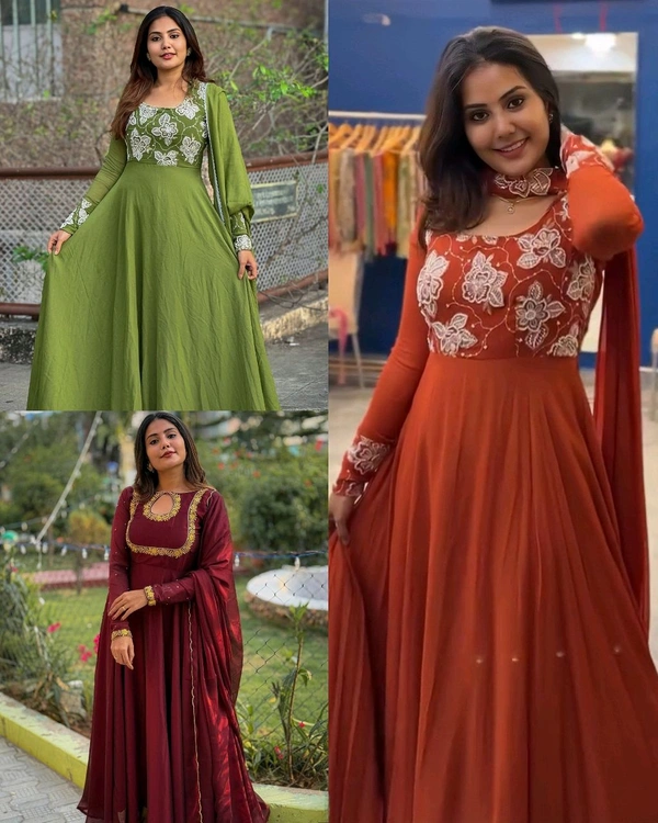 Stay Effortlessly Beautiful In Our Emb Anarkali GREEN ✨
- Maroon, L