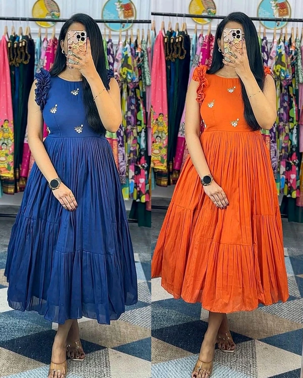 Trendy Gown Dresses - Navy Blue, M
