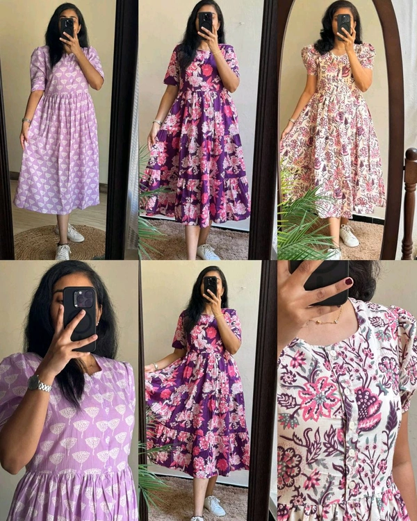 Introducing Beautiful prints of pure and rich Soft Cotton Gown
- Purple, S