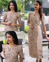 Pretty Premium Kurti - Neon Carrot, XS