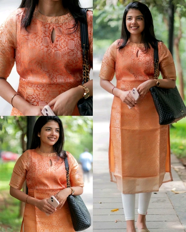 Pretty Premium Kurti - Neon Carrot, 2XL