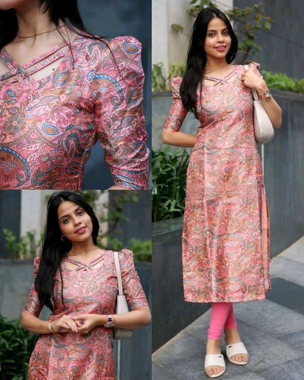 Pretty Premium Kurti - Pink, XL