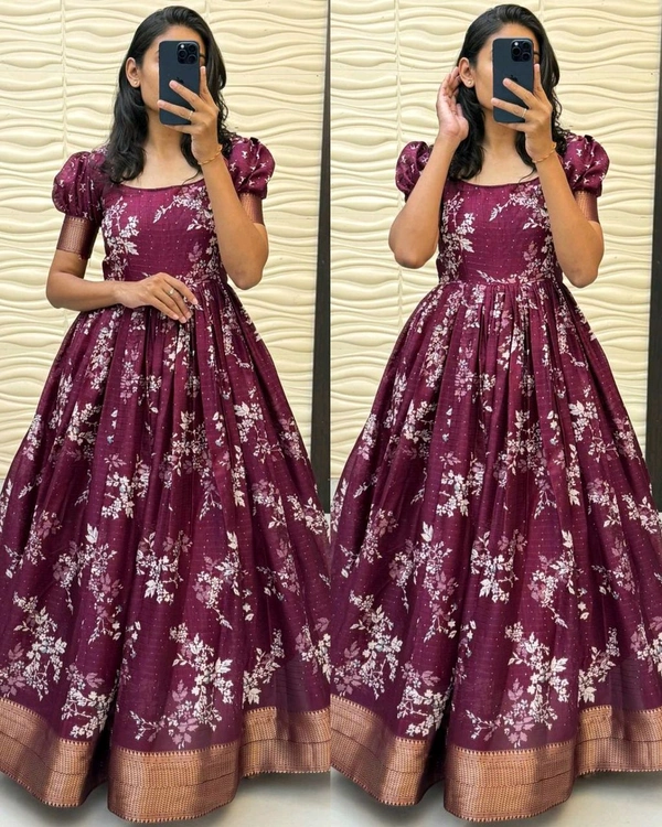 KalamKari PRINTED PRESENT WEDDING GOWN COLLECTION
- Cardinal Pink, S