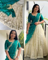 Trendy Viscose zari Tissue Silk Gold Zari Lehanga With Blouse Along With Embroidery Duppta🥰
- Maroon, Free Size