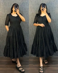 Hakoba 3 layer Gown With One Side Pocket - Wine, S
