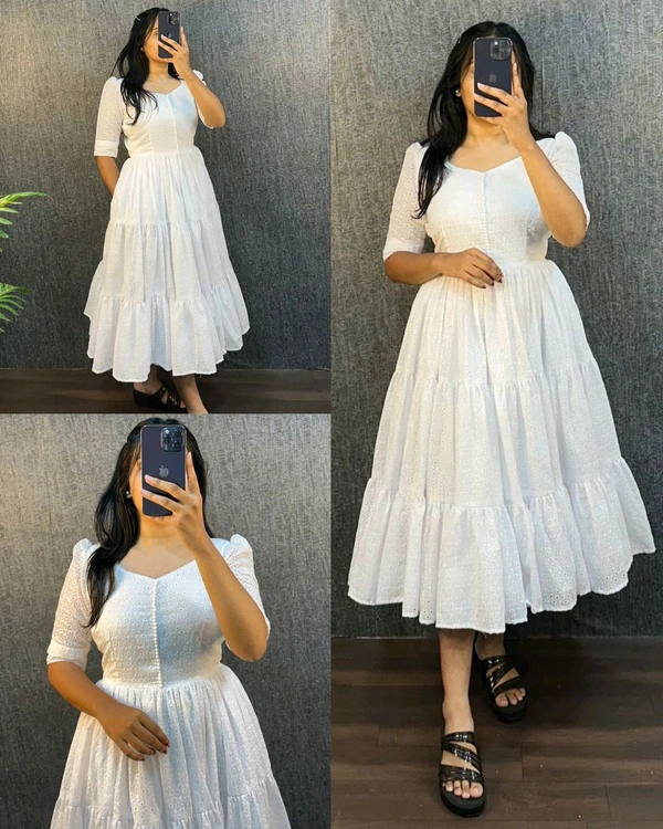 Hakoba 3 layer Gown With One Side Pocket - White, 3XL