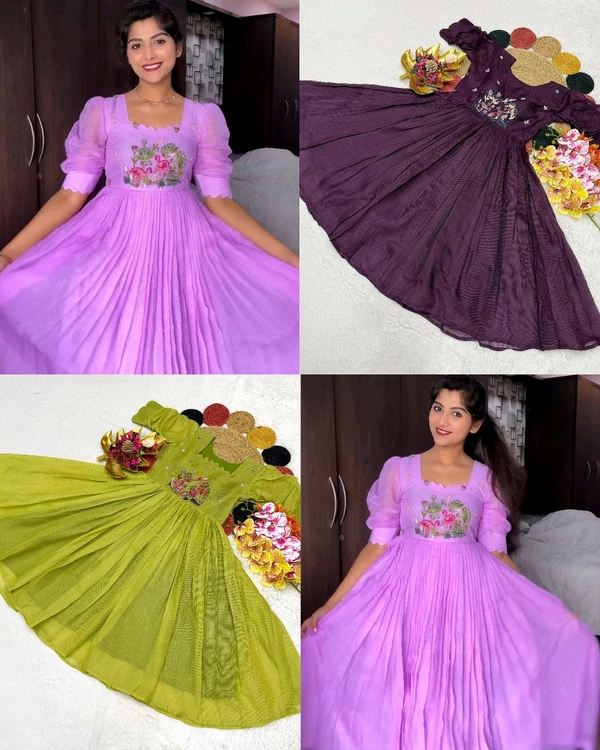 Beautiful Stylist Gown with Handowk – Elegance & Comfort - Mardi Gras, M