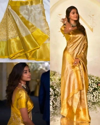 CELEBRITY BANARSI KANJIVARAM SOFT TISSUE SAREE - Gold, Free Size