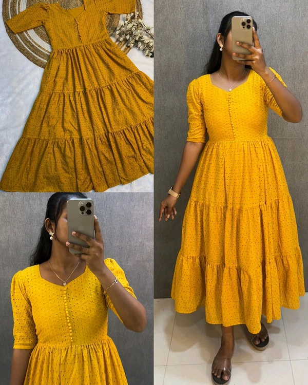 Hakoba 3 layer Gown With One Side Pocket
- Yellow, XL