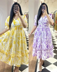 SUMMARY SPECIAL FROCKS HAVEY GERORRGET - Purple, L
