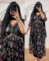 New Hand work Kurti set - wine, M