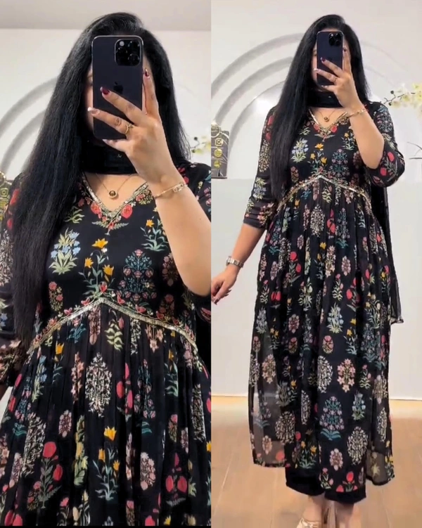 New Hand work Kurti set - wine, 2XL