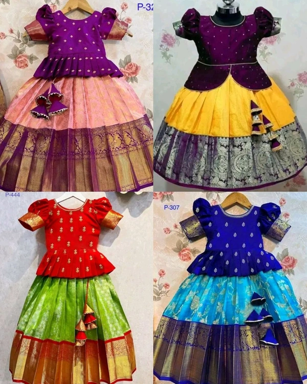 Elegant Kids Girls Lehanga Cholis - Purple, 6-7 Years