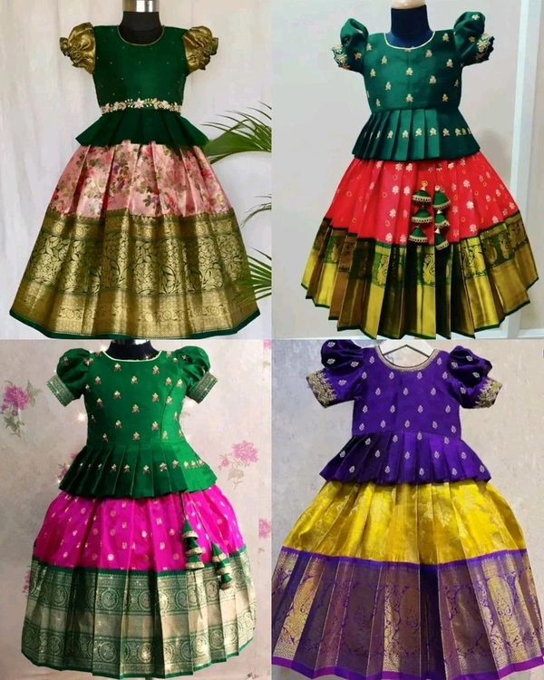 Elegant Kids Girls Lehanga Cholis - Pink, 2-3 Years