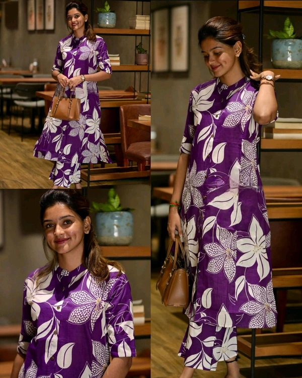 Launching exclusive Daily college & office wear Co-ord Set outfit relaxed & comfort fit
- Purple, M