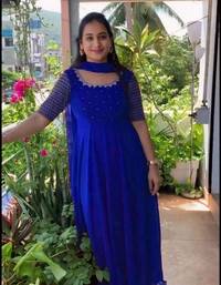 Beautiful Women Gown With Dupatta - Maroon, S