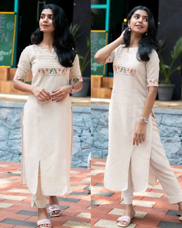 Launching exclusive Daily college & office wear Co-ord Set outfit relaxed & comfort fit - Cream, M