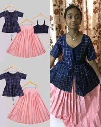 Elegant Kids Girls Lehanga Cholis - Pink, 18-24 Months