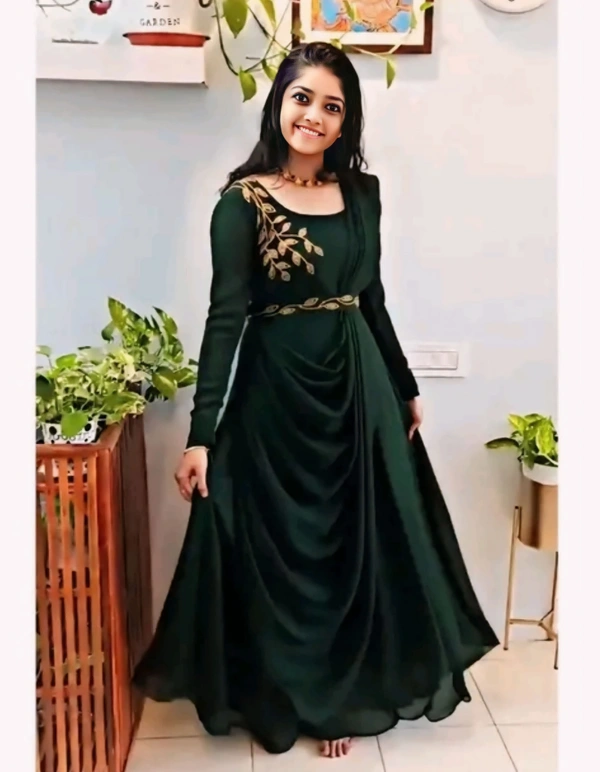 Trendy Gown for Women - Green, XL