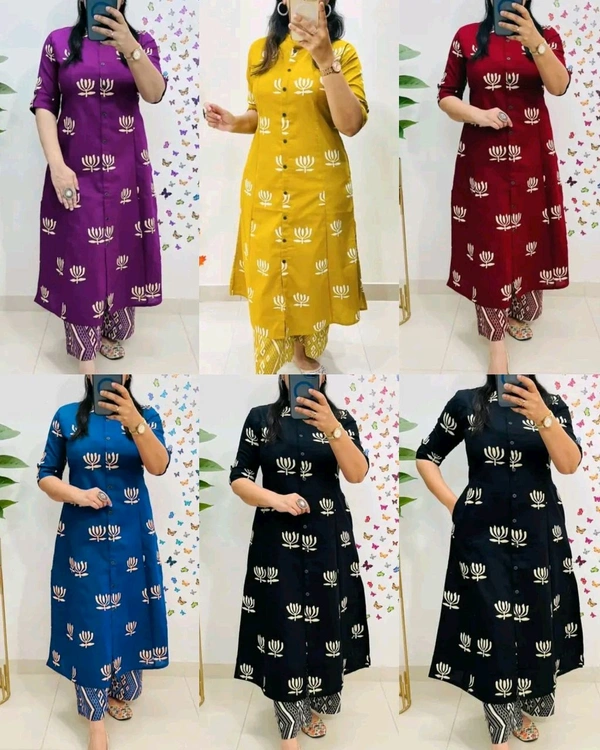 Launching Designer Co-Ords set in *Aline kurti pattern paired with Ankle length pant - Cobalt, XL