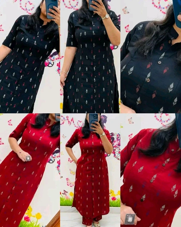 Launching Designer Co-Ords set in *Aline kurti pattern paired with Ankle length pant
- M, Red