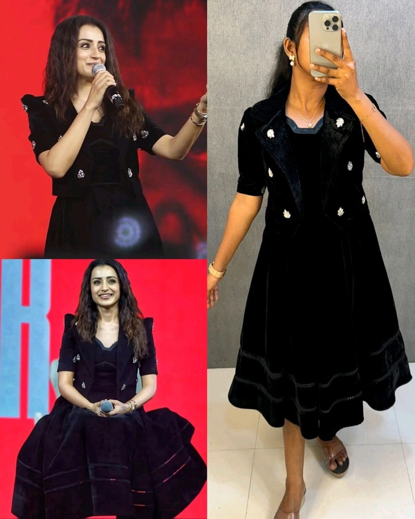 Recreation of Trisha mam Boss Lady Outfit🖤🖤🖤
