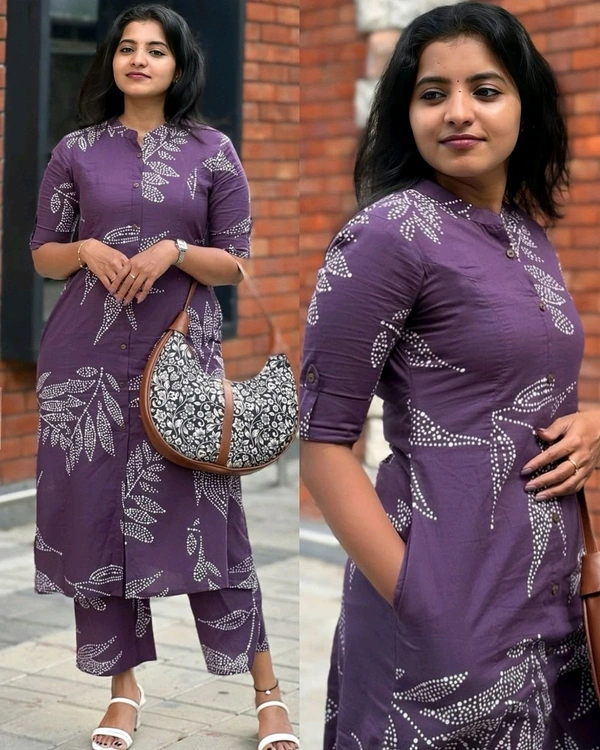 Launching exclusive Daily college & office wear Co-ord Set outfit relaxed & comfort fit
- Purple, M