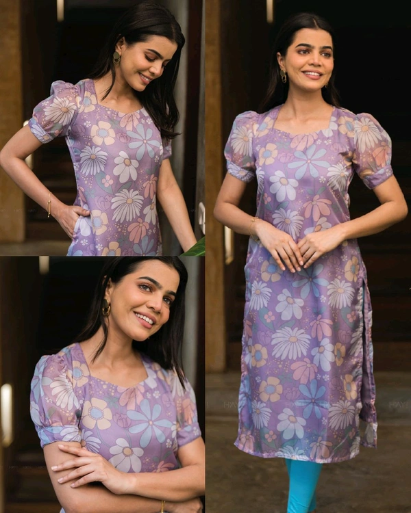 Daily college & office wear Kurti - Blue Chalk, M