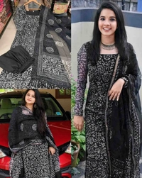 Luxurious kurta Set  - Navy Blue, M