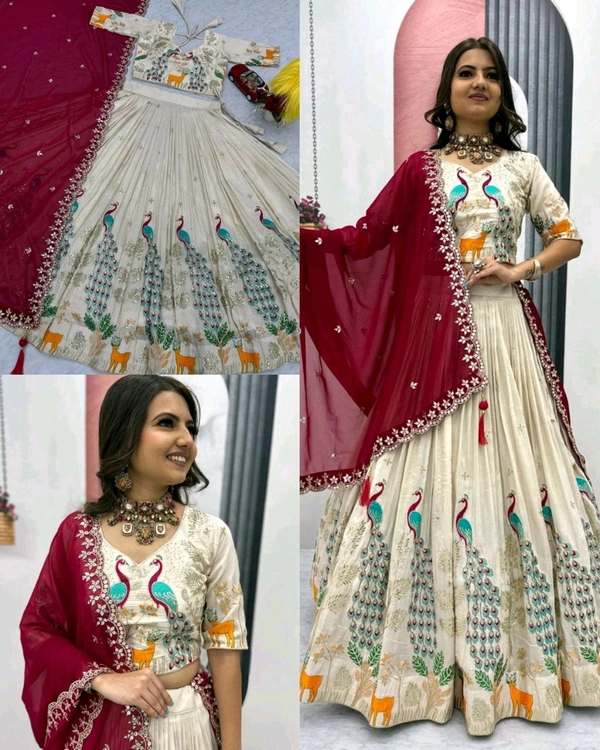 Best Women's Lehenga Traditional Wear - Red, Semi Stitched