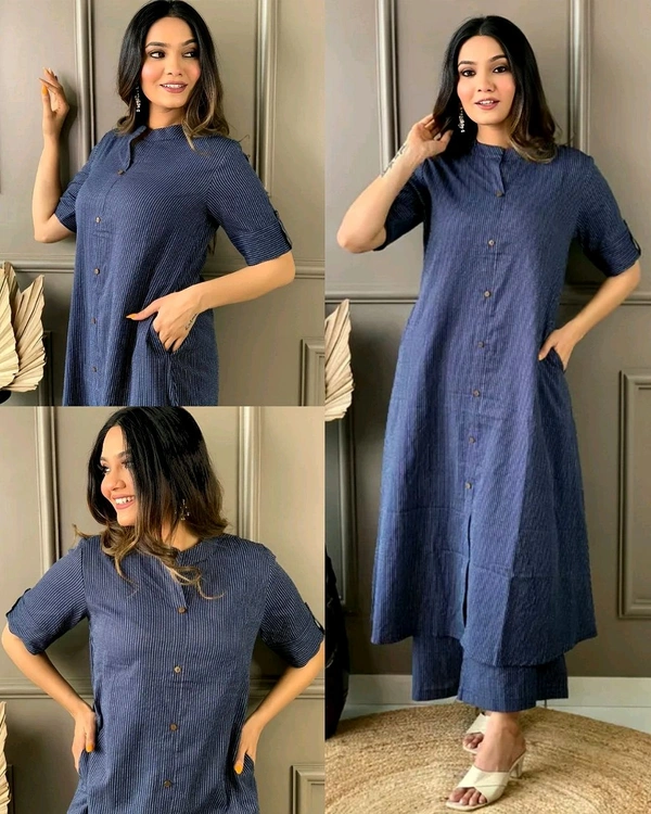 Launching Designer Co-Ords set in Cotton Floral Kurta with Palazzos
- Blue, 4XL