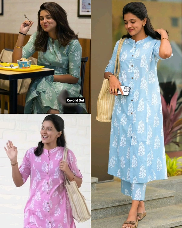 Launching exclusive Daily college & office wear Co-ord Set outfit relaxed & comfort fit - Blue, L