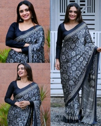 Launching New Modal Satin Crape Trending Saree - Maroon, Free Size