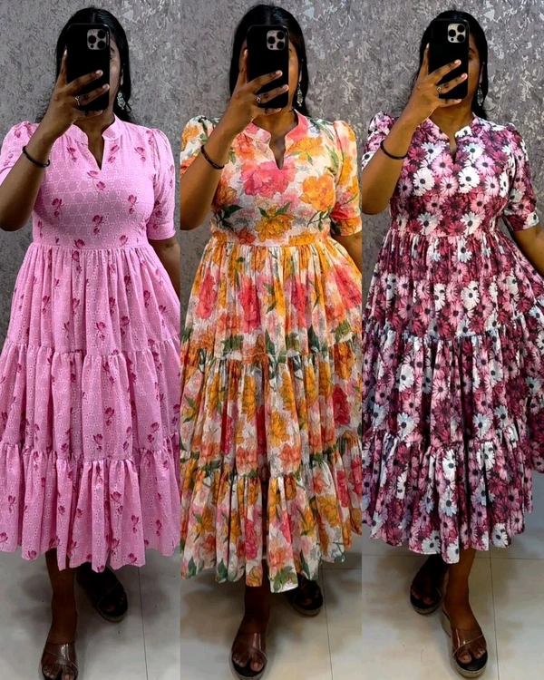 Trending hakoba cotton frocks launched for summer - Pink, S
