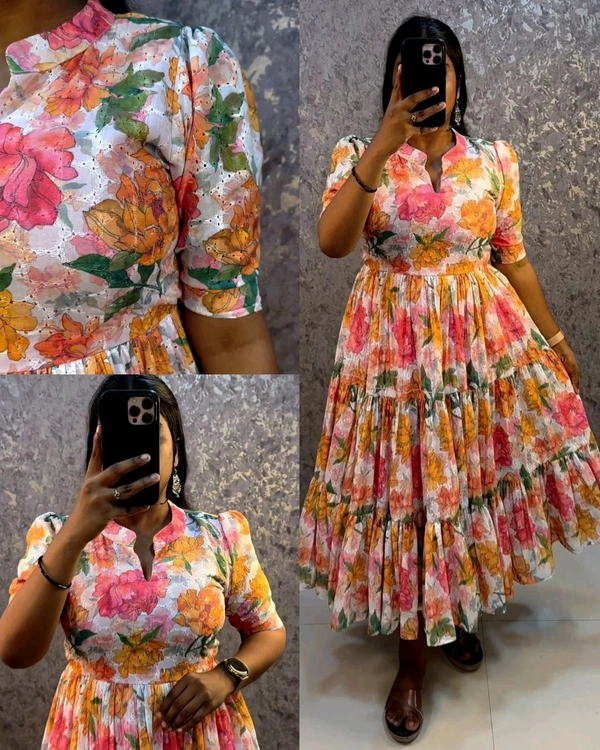 Trending hakoba cotton frocks launched for summer - Web Orange, L