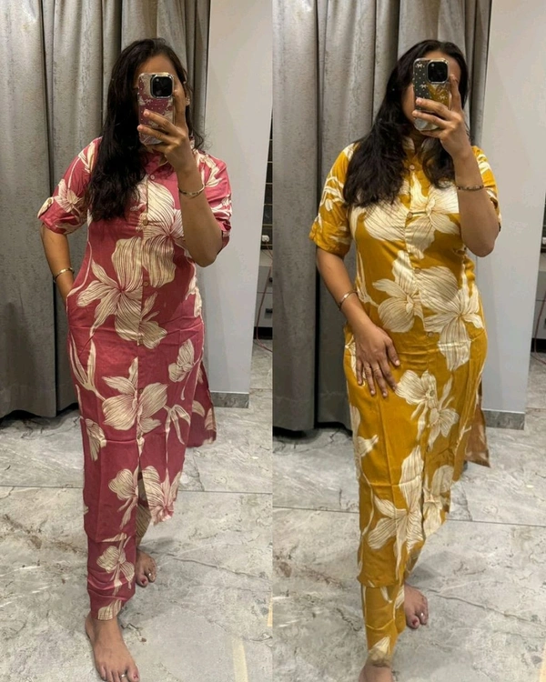 Launching exclusive Daily college & office wear Co-ord Set outfit relaxed & comfort fit - Turkish Rose, L