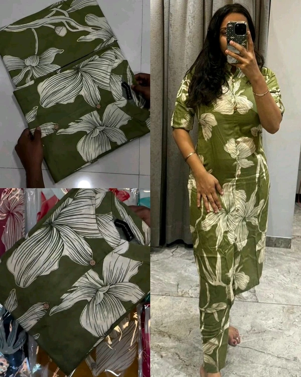 Launching exclusive Daily college & office wear Co-ord Set outfit relaxed & comfort fit - Green, S