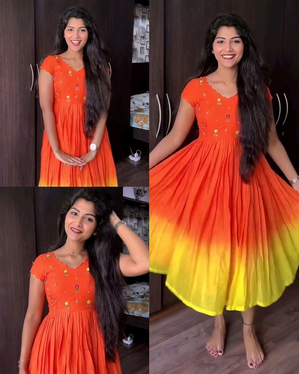 Beautiful Stylist Gown with Handowk – Elegance & Comfort - Blaze Orange, L