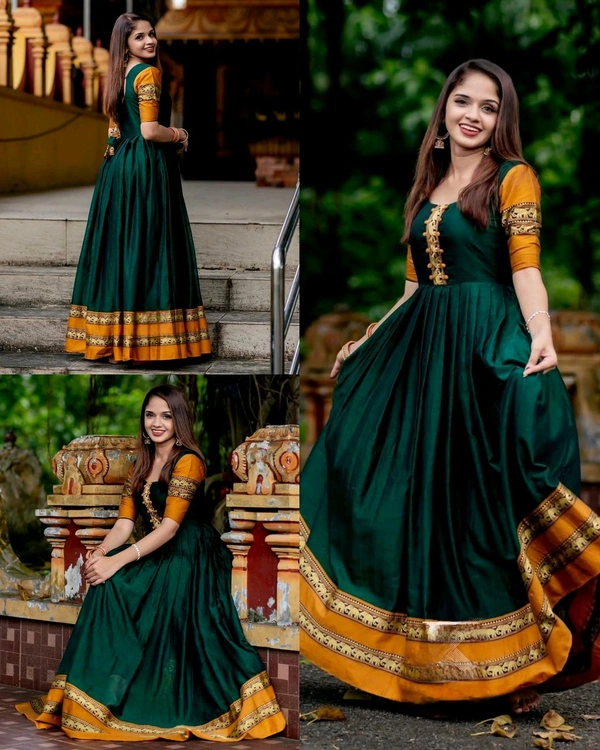 NEW LAUNCHING EXCLUSIVE TRADATIONAL ANARKALI LONG GOWN - Green, XL