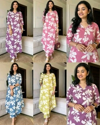 Trendy daily college & office wear Co-ord Set outfit relaxed & comfort fit - Pink & White, M