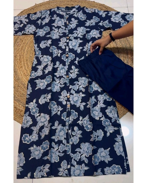 Trendy daily college & office wear Co-ord Set outfit relaxed & comfort fit - Blue, L