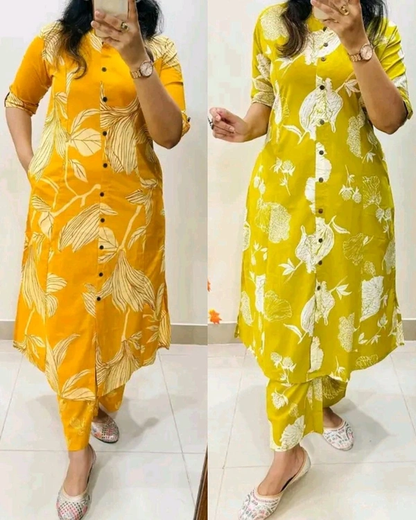 Trendy daily college & office wear Co-ord Set outfit relaxed & comfort fit - Left Yellow, 3XL