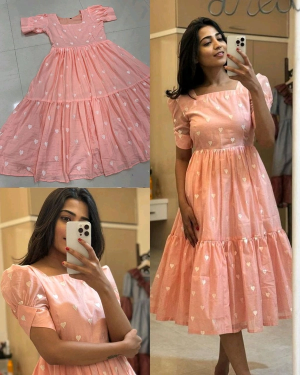 Trendy Happy Heart Rare Beautiful Colour Gown - L