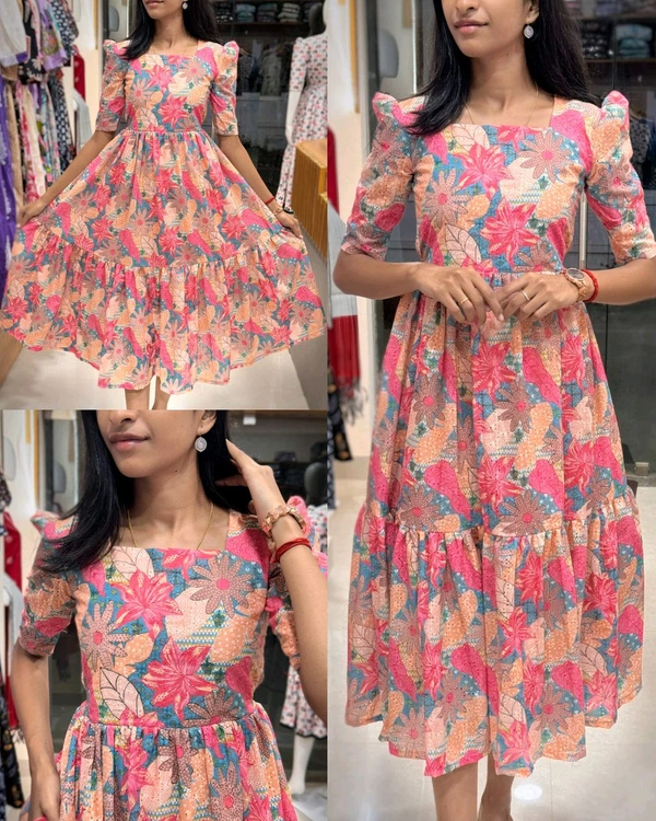 Introducing Beautiful prints of pure and rich Soft Cotton - Pink, M
