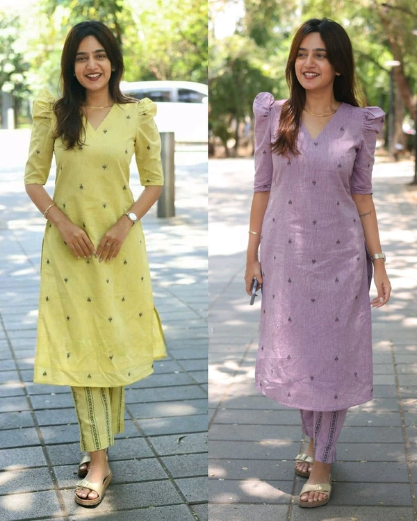 Trendy daily college & office wear Co-ord Set outfit relaxed & comfort fit - Lite Yellow, S