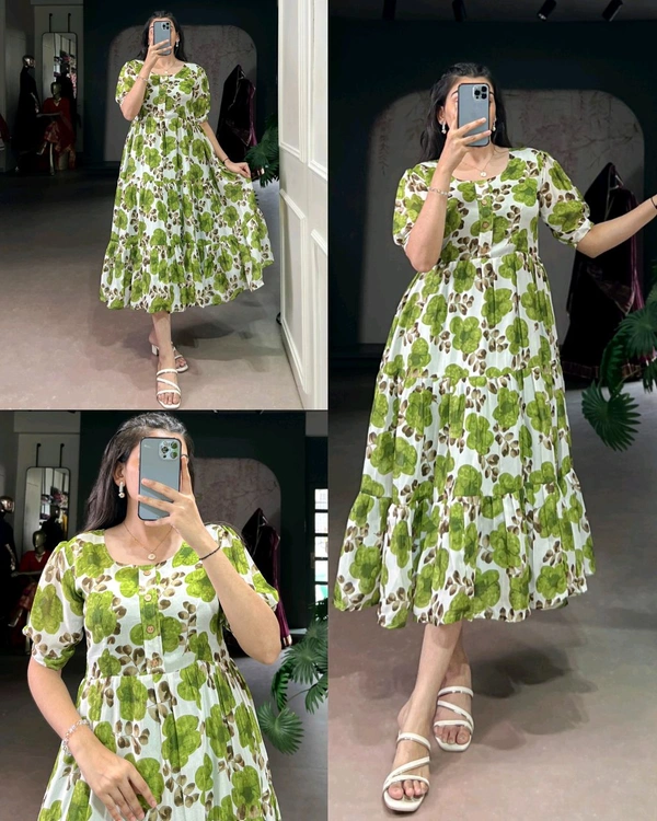 When rich Vichitra silk meets the magic of florals, you get more than just a dress 💐
- Green, M